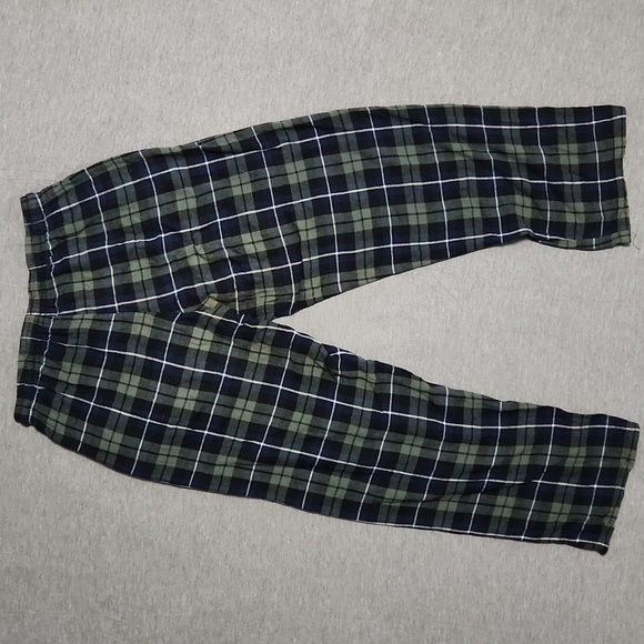 Hane's Classic Men's Green Plaid Pajama Elastic Waist Lounge Sleep House Pants - Picture 4 of 7